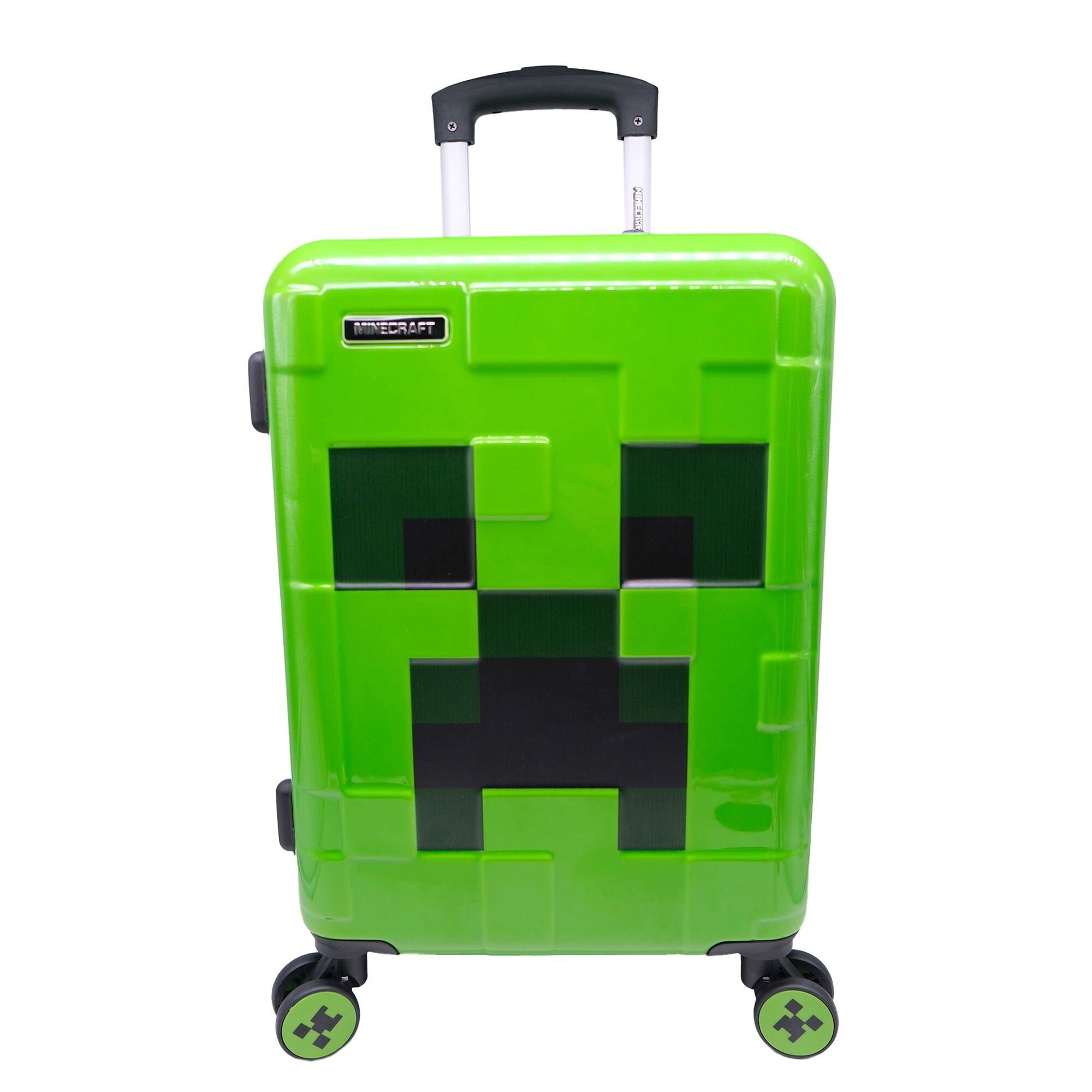 Minecraft Trolley Cabina. 4 ruedas Giratorias y multidireccionales. Material policarbonato termoformado con diseño Minecraft. Incluye candado TSA de combinación.