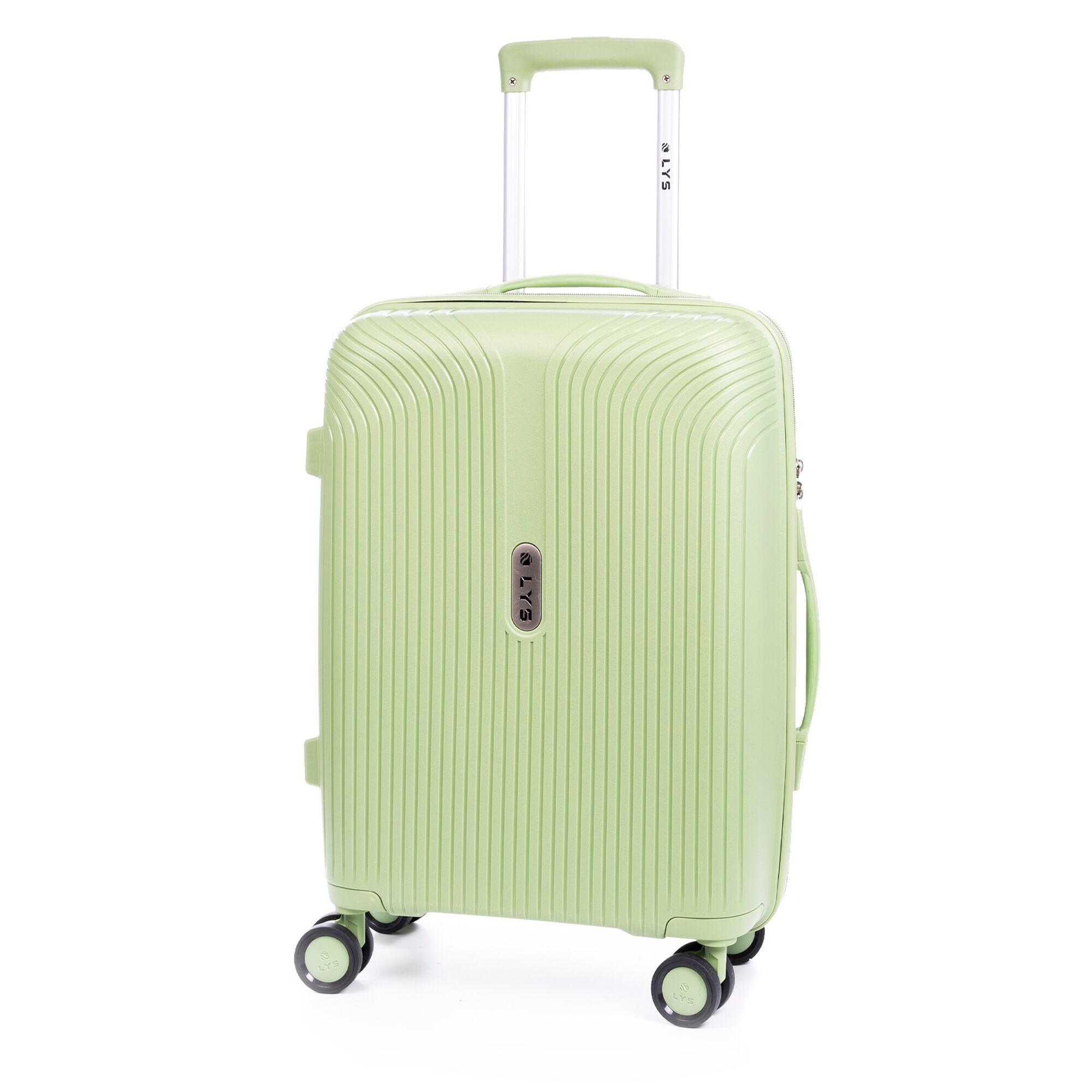 Bruchfester Trolley-Koffer aus PP. Numerisches TSA-Schloss, 4 doppelte, um 360° drehbare Räder.