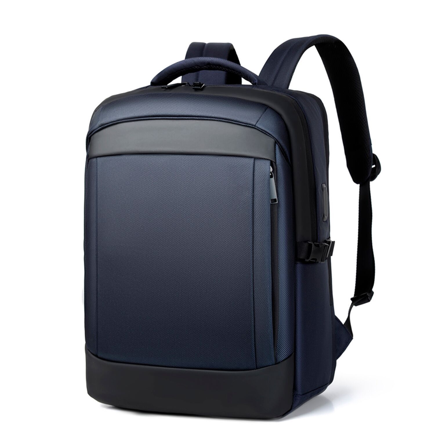Mochila multi compartimento, porta Laptop 15,6". Doble toma USB externa. Capa impermeable. Adaptable a Trolley.