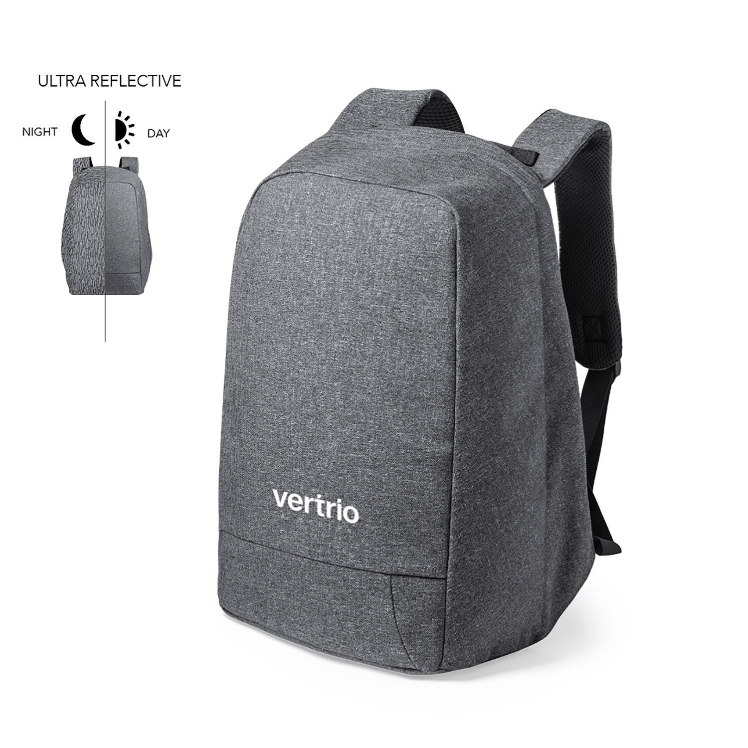 Sac à dos antivol réfléchissant. Poche rembourrée pour ordinateur portable et tablette. Dos et bretelles rembourrés