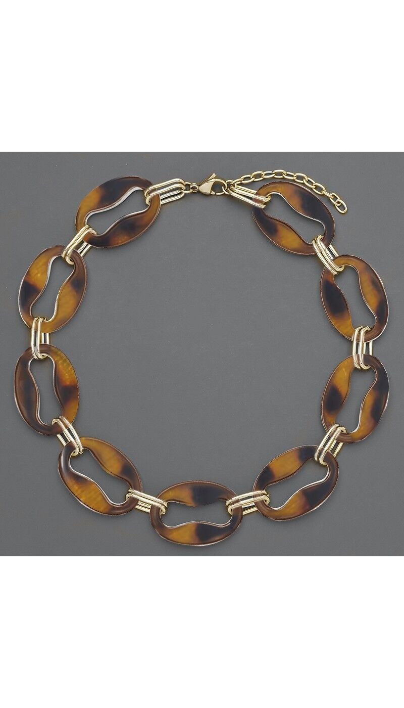 VERSAILLES Collana con catena a maglie alternate in tartaruga