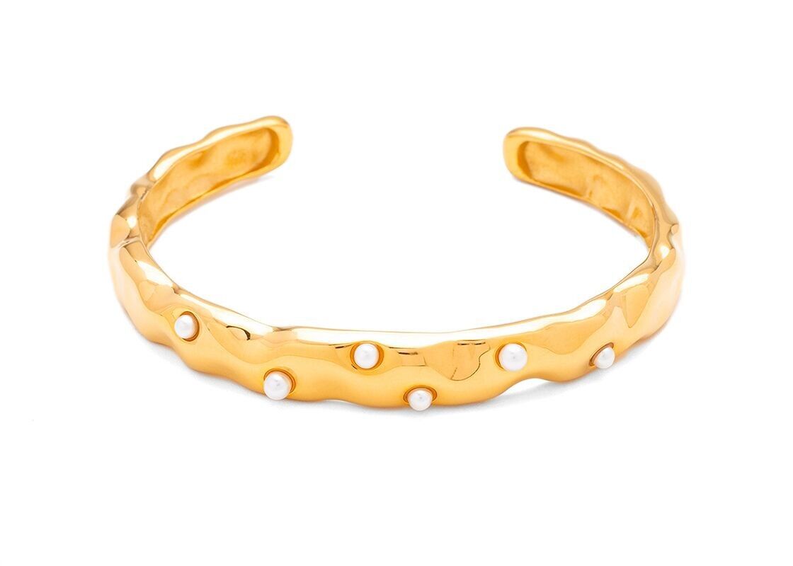 Bracciale rigido in acciaio con perle CAPITON