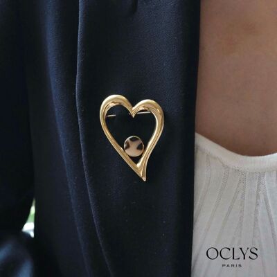 Broche coeur en acier inoxydable Badi