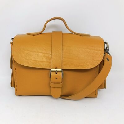 Borsa a mano in pelle Flora - giallo