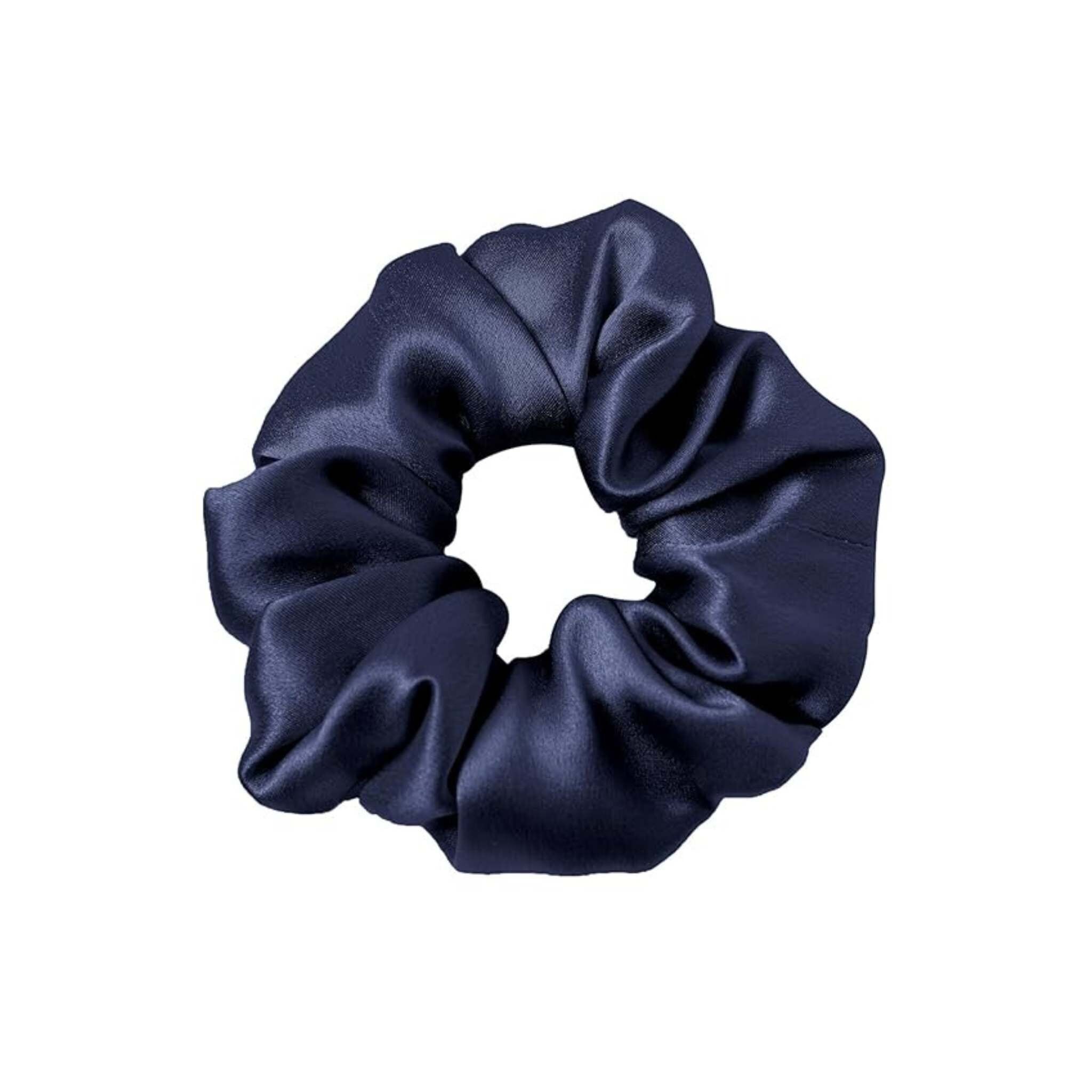 Seiden-Scrunchie – Marineblau