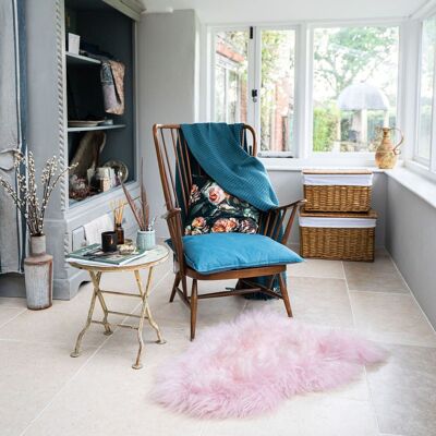 Tapis en peau de mouton rose islandais (simple)