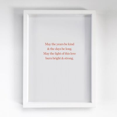 May the years - Luxury letterpress love print