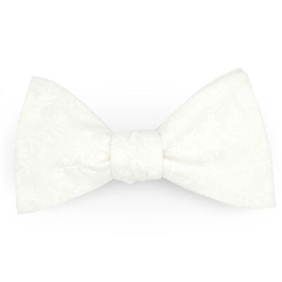 Papillon con stampa floreale bianco sporco