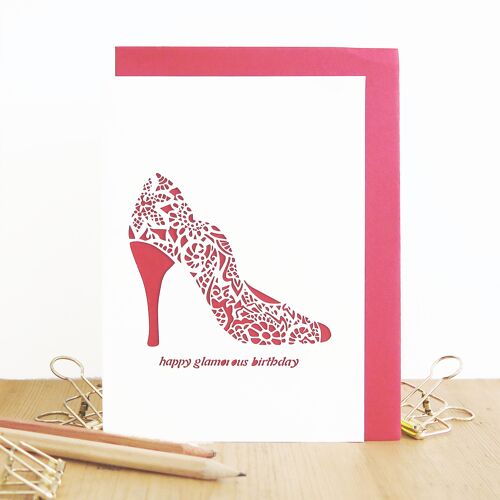 Glamorous birthday heel card, Fashionista birthday card