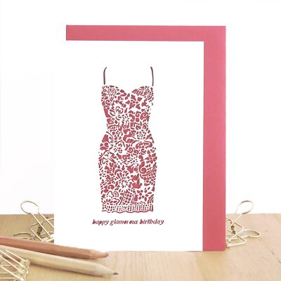 Glamorous dress birthday card, Fashion lovver birthday card