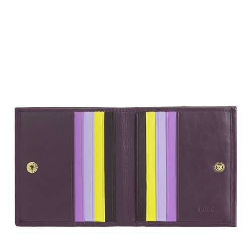 DUDU Small leather wallet with coin purse deep purple