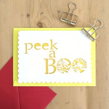 Peek a boo card, Funny new baby card, Hello baby card