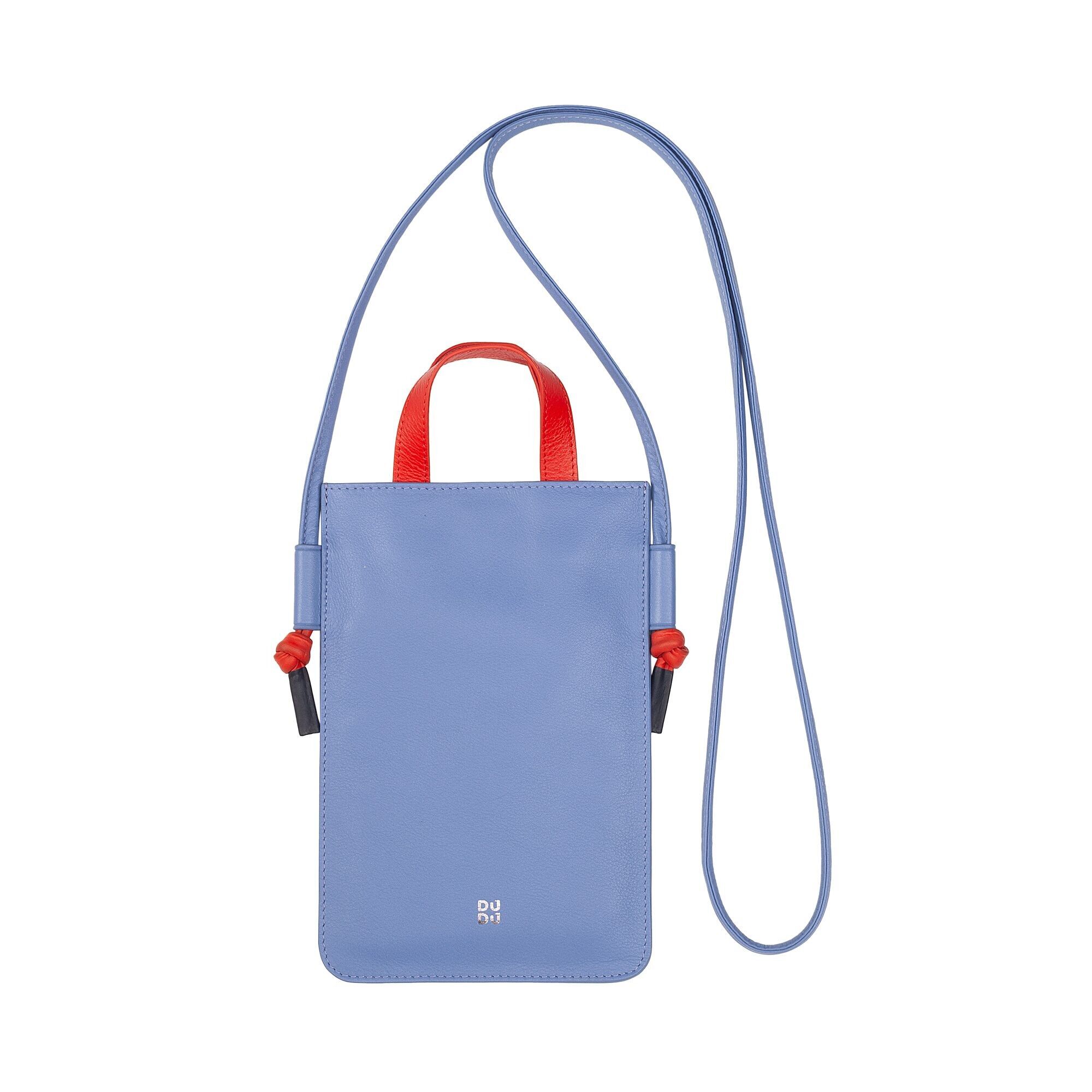 DUDU Leder Smartphone Halskette Tasche Pastellblau
