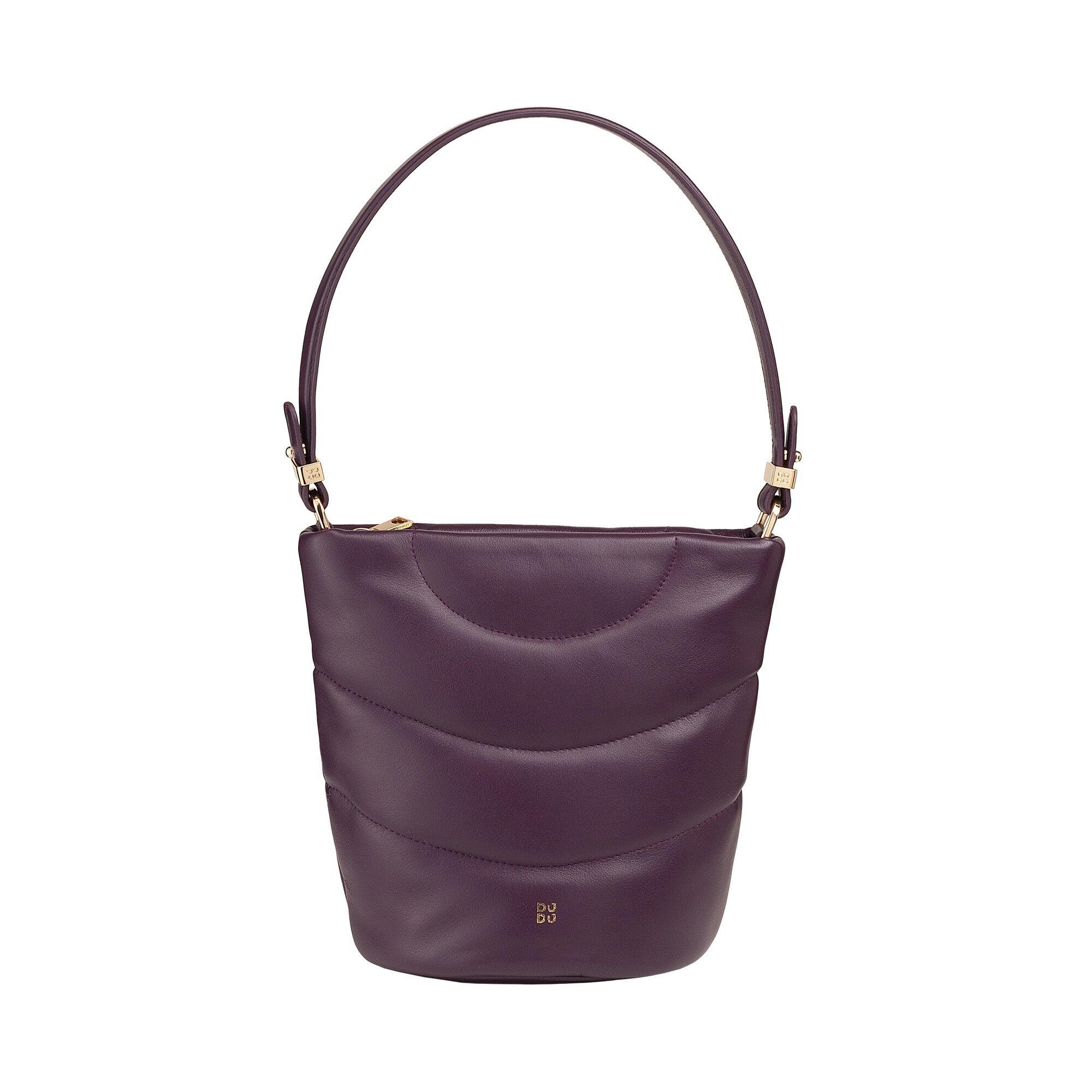 DUDU Borsa a tracolla trapuntata da donna piccola viola scuro