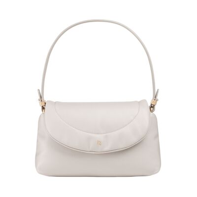 DUDU Bolso bandolera pequeño para mujer en piel acolchada color gris perla
