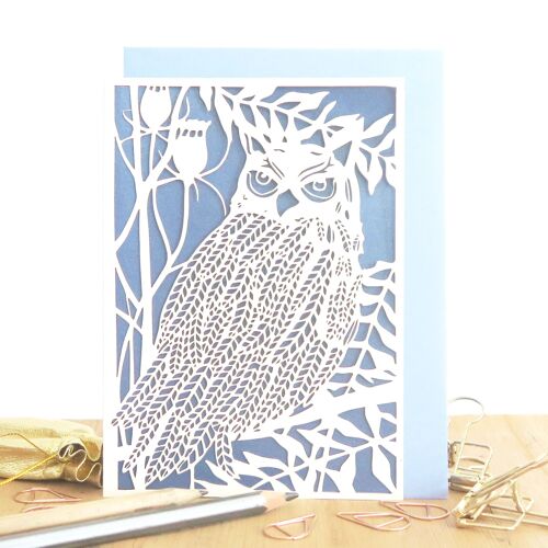 Night owl blank card, Owl birthday card