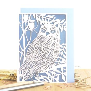 Carte vierge de noctambule, carte d'anniversaire de hibou