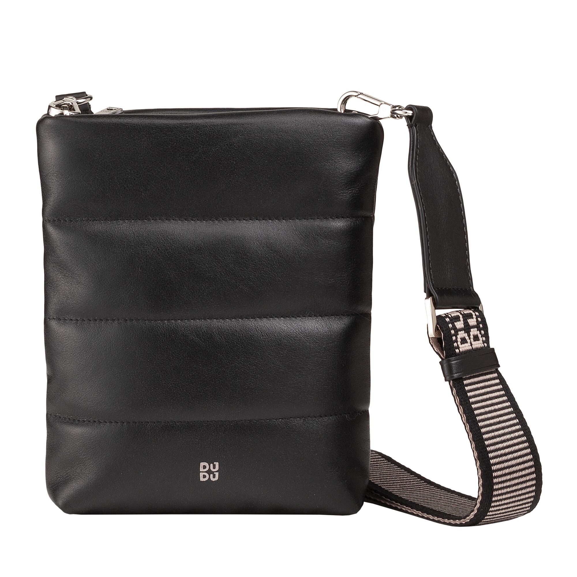 DUDU Borsa a tracolla da donna in pelle trapuntata nero rosa