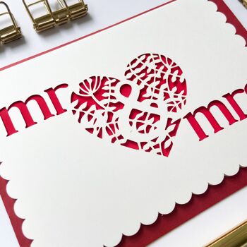 M. et Mme carte de bord de pétoncle, carte de félicitations de mariage, carte de fiançailles 2