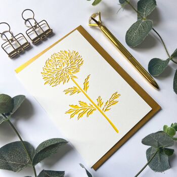 Carte d'anniversaire de chrysanthème, carte d'anniversaire florale 3