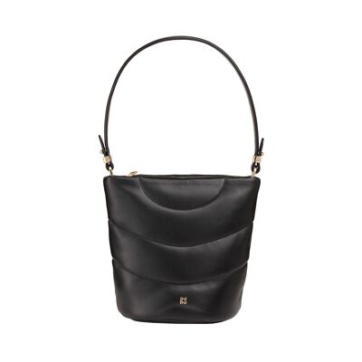 DUDU Small women’s quilted shoulder bag black rose