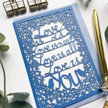 Love is you card, carte de paroles des Beatles, carte d'anniversaire romantique 2