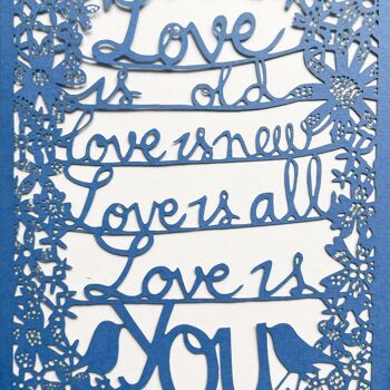 Love is you card, carte de paroles des Beatles, carte d'anniversaire romantique 3