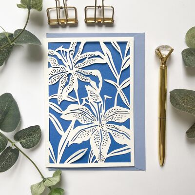 Lilly Grußkarte, Grußkarte für Blumenliebhaber, Blumengeburtstagskarte