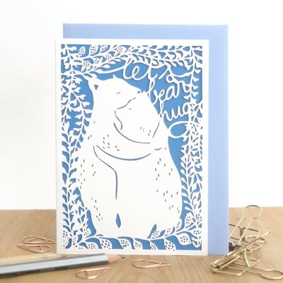 Carte de câlin d'ours, carte d'anniversaire drôle, carte de Saint-Valentin heureuse, carte d'amour mignonne