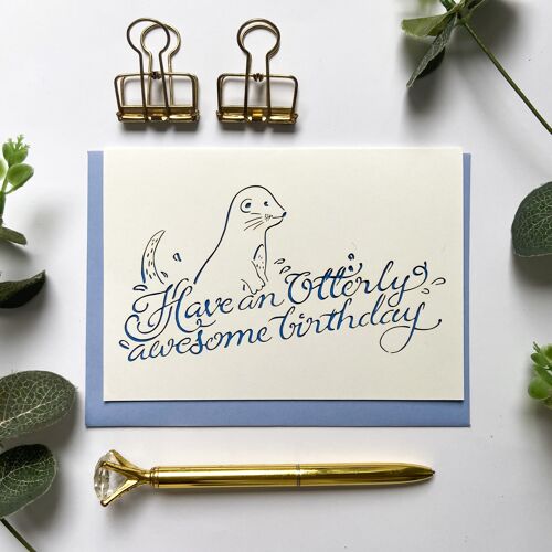 Otter birthday card, Humorous birthday card