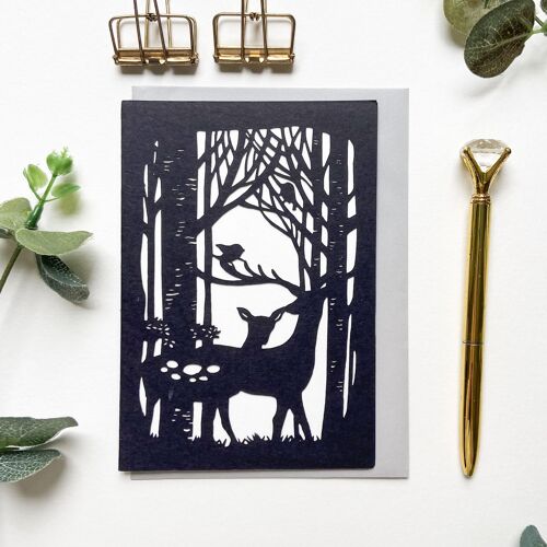 Woodland deers, Woodland birthday card