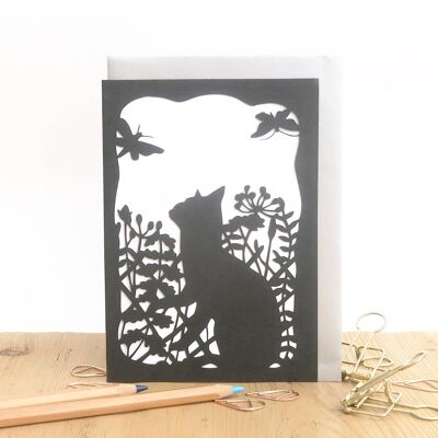 Little black cat card