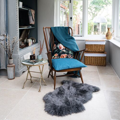 Charcoal Single Sheepskin Rug 90-100cm