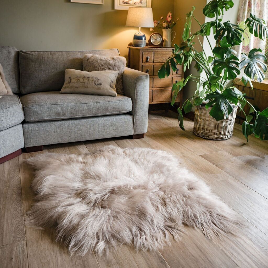 Tappeto in pelle di pecora islandese nudo doppio (affiancato)