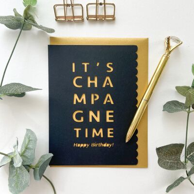 Champagner-Geburtstagskarte
