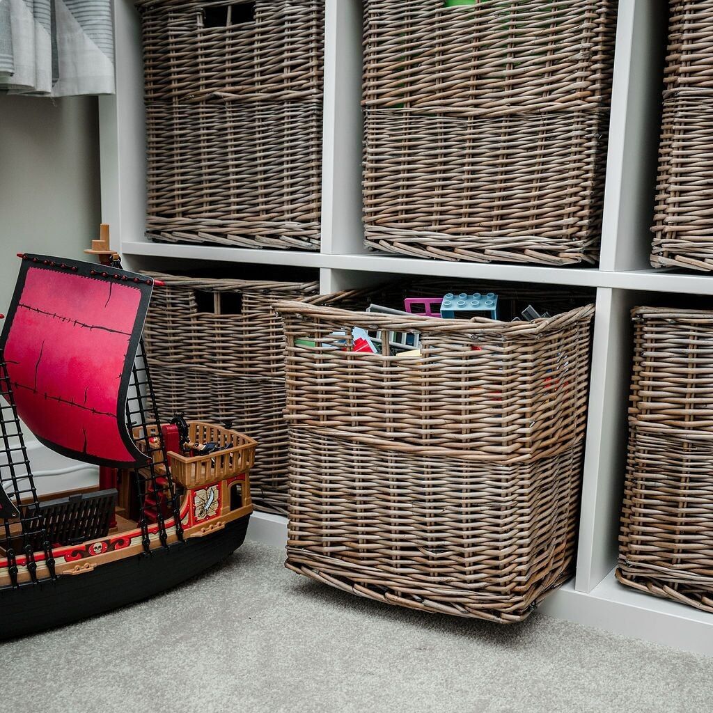 Cesto portaoggetti in vimini Antique Wash Cube - Set da 4