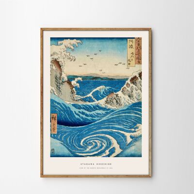 Utagawa Hiroshige, Vista de los remolinos de Naruto en Awa