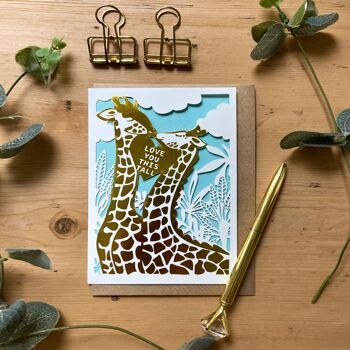 Carte de couple girafe, carte d'anniversaire drôle