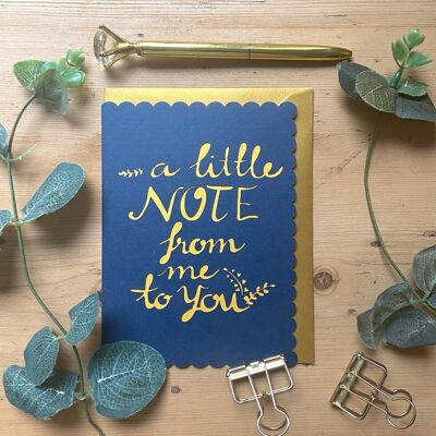 A little note card, Sentimental thinking of you card