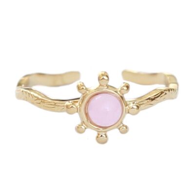 Anillo de oro rosa sol