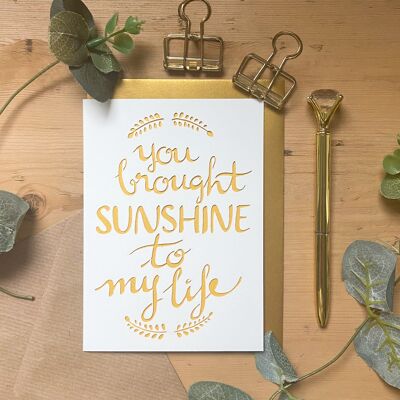 Sunshine of my life card, Romantic anniversary card