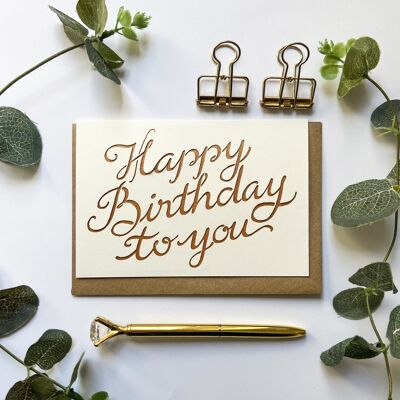 Calligraphy Happy birthday card