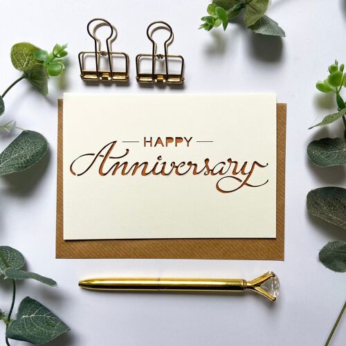 Caligraphy Happy anniversary card