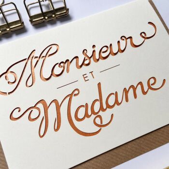 Carte Monsieur et Madame, carte de mariage française 2