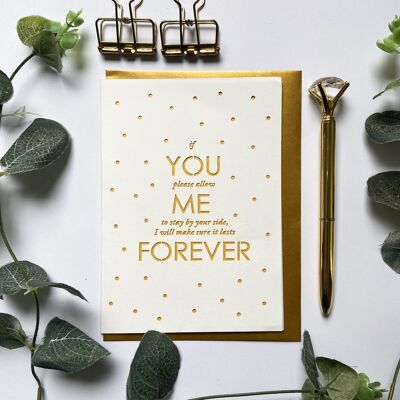 Tarjeta de tú, yo para siempre, tarjeta de aniversario romántico