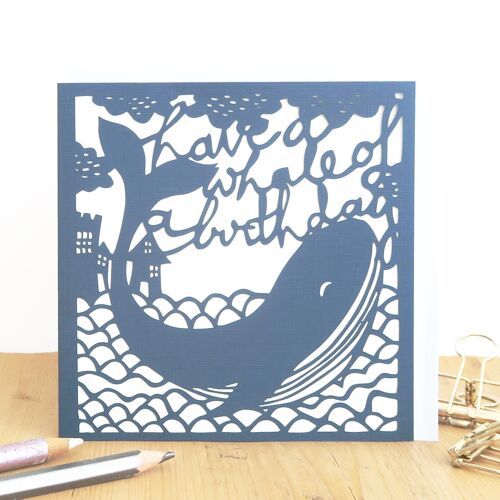 Whale birthday card,  Sea lover birthday card