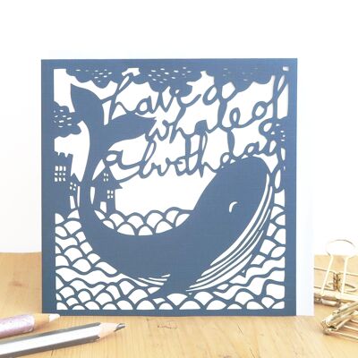 Carte d'anniversaire de baleine, carte d'anniversaire d'amant de mer
