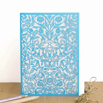 Blue acorn tapestry card