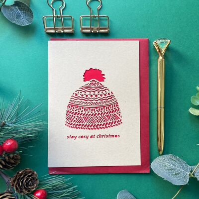 Christmas beanie card
