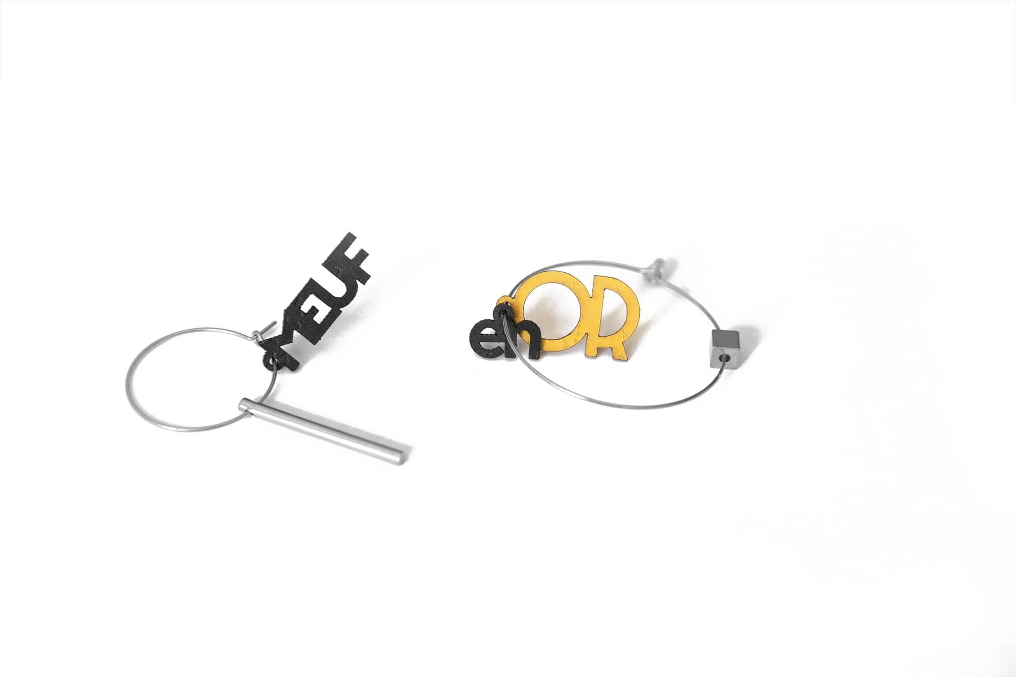 Pendientes de acero inoxidable Gold Girl